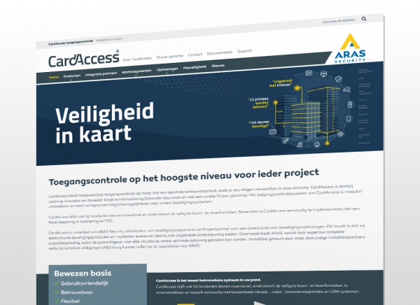Website voor het toegangscontrolesysteem van CardAccess